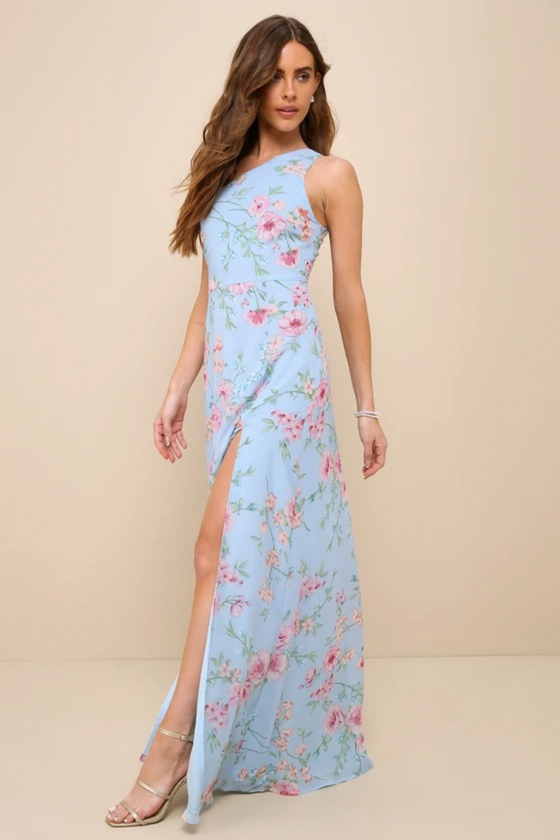 Sleeveless Floral Maxi Dress Elegant Garden Party Style