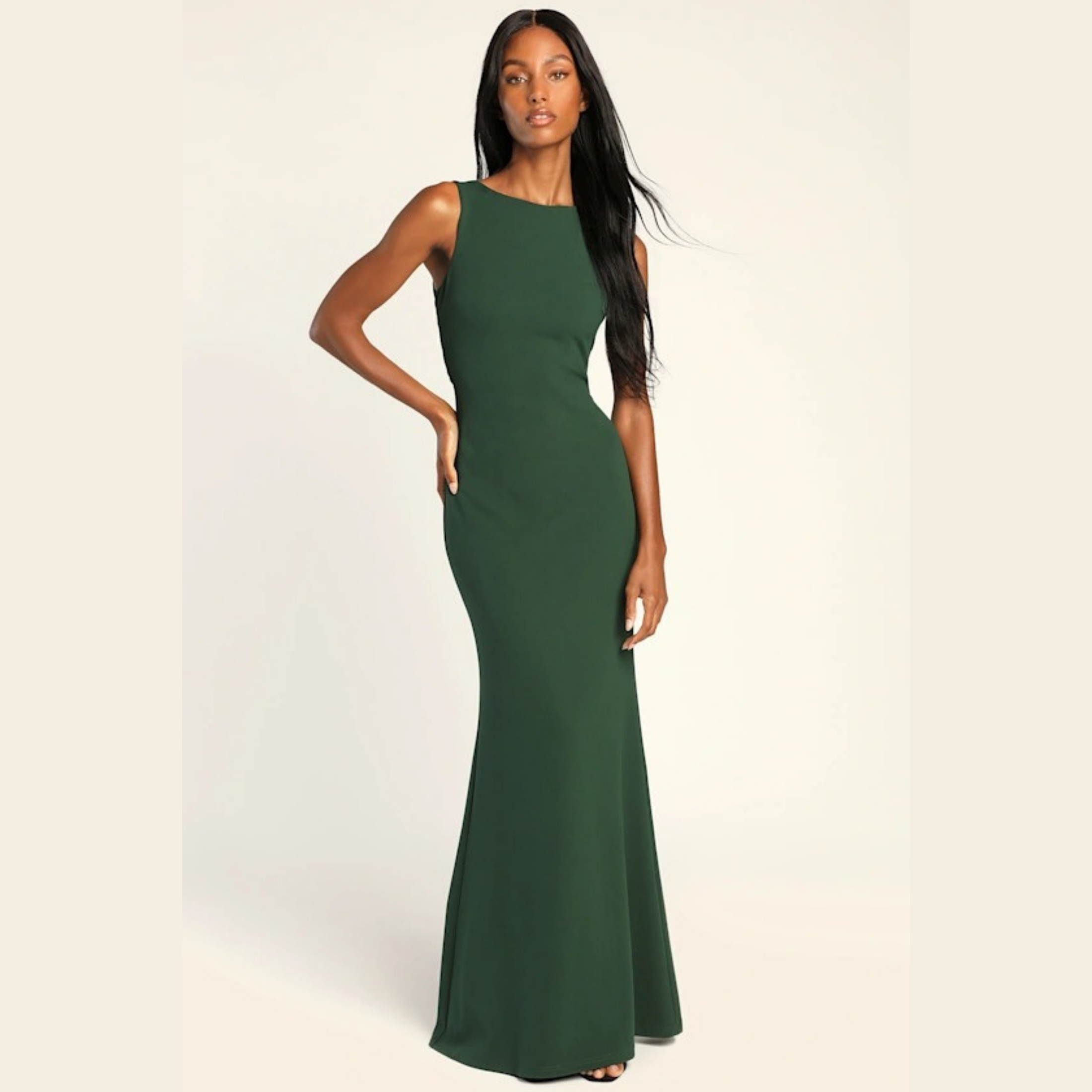 Elegant Maxi Dress with Open Back Formal Style
