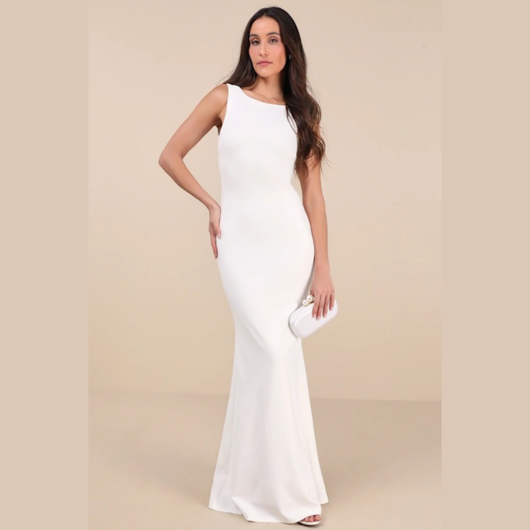 Elegant Maxi Dress with Open Back Formal Style