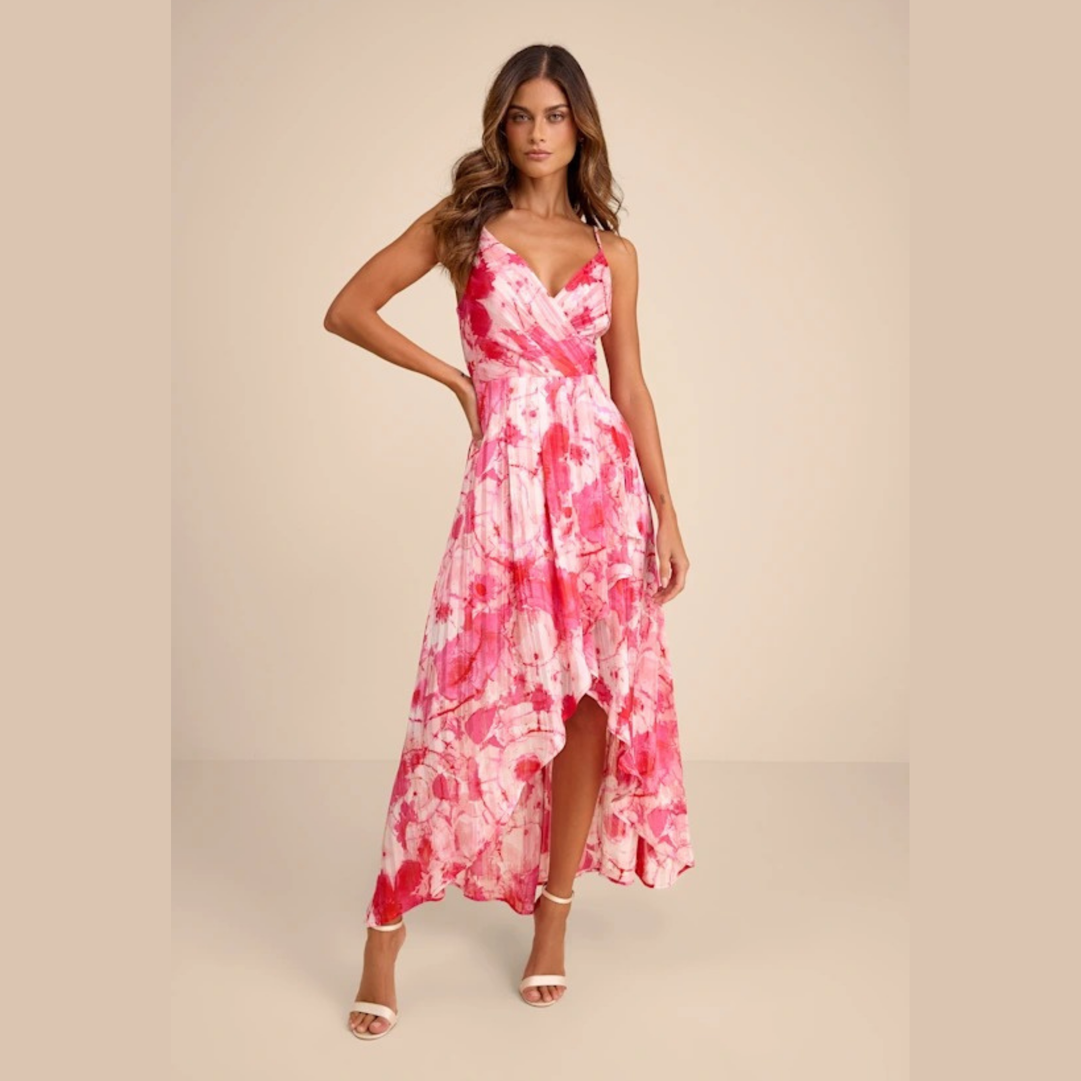 Floral Midi Dress Flowy Romantic Style