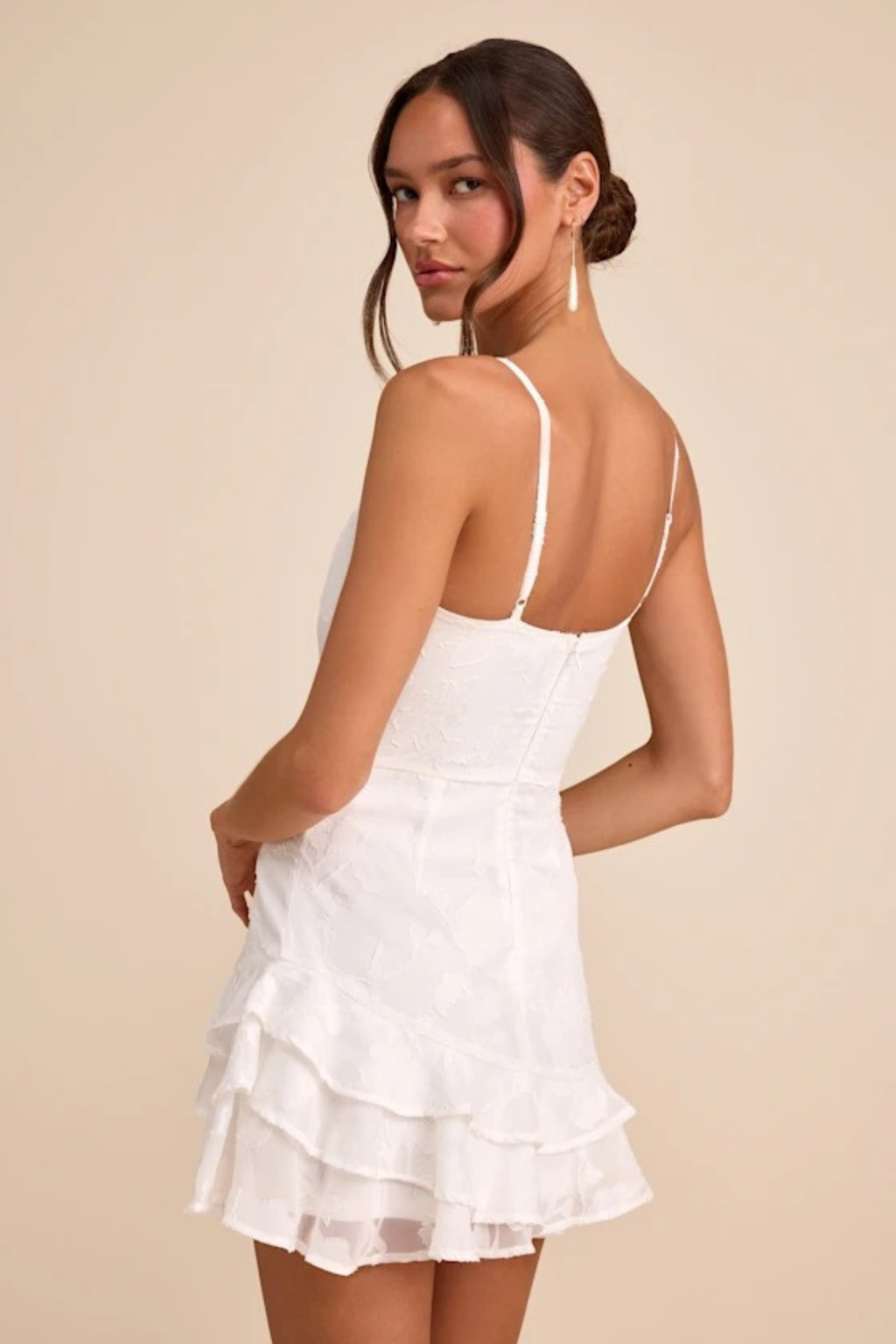 Ruffle Hem Mini Dress Romantic Style
