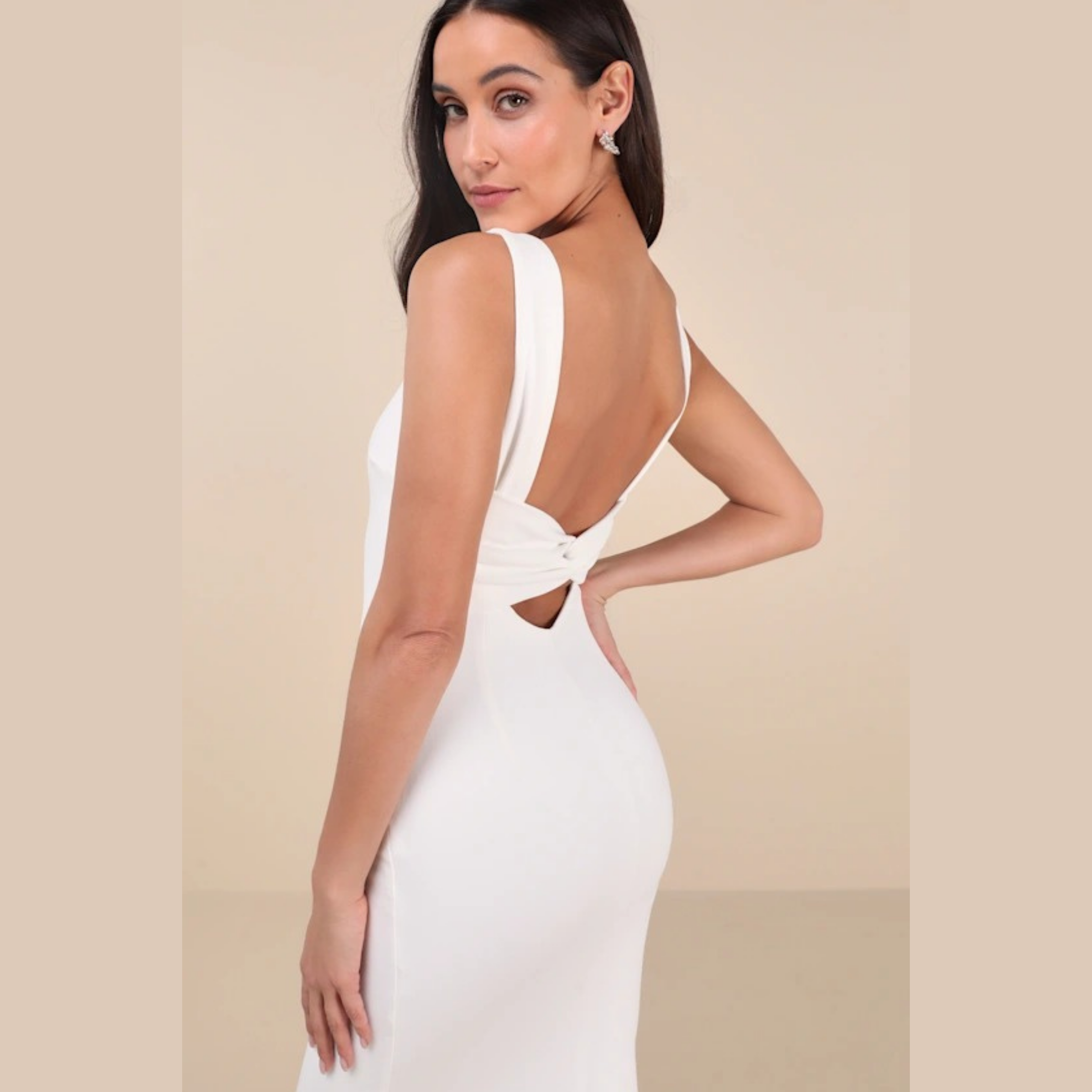 Elegant Maxi Dress with Open Back Formal Style
