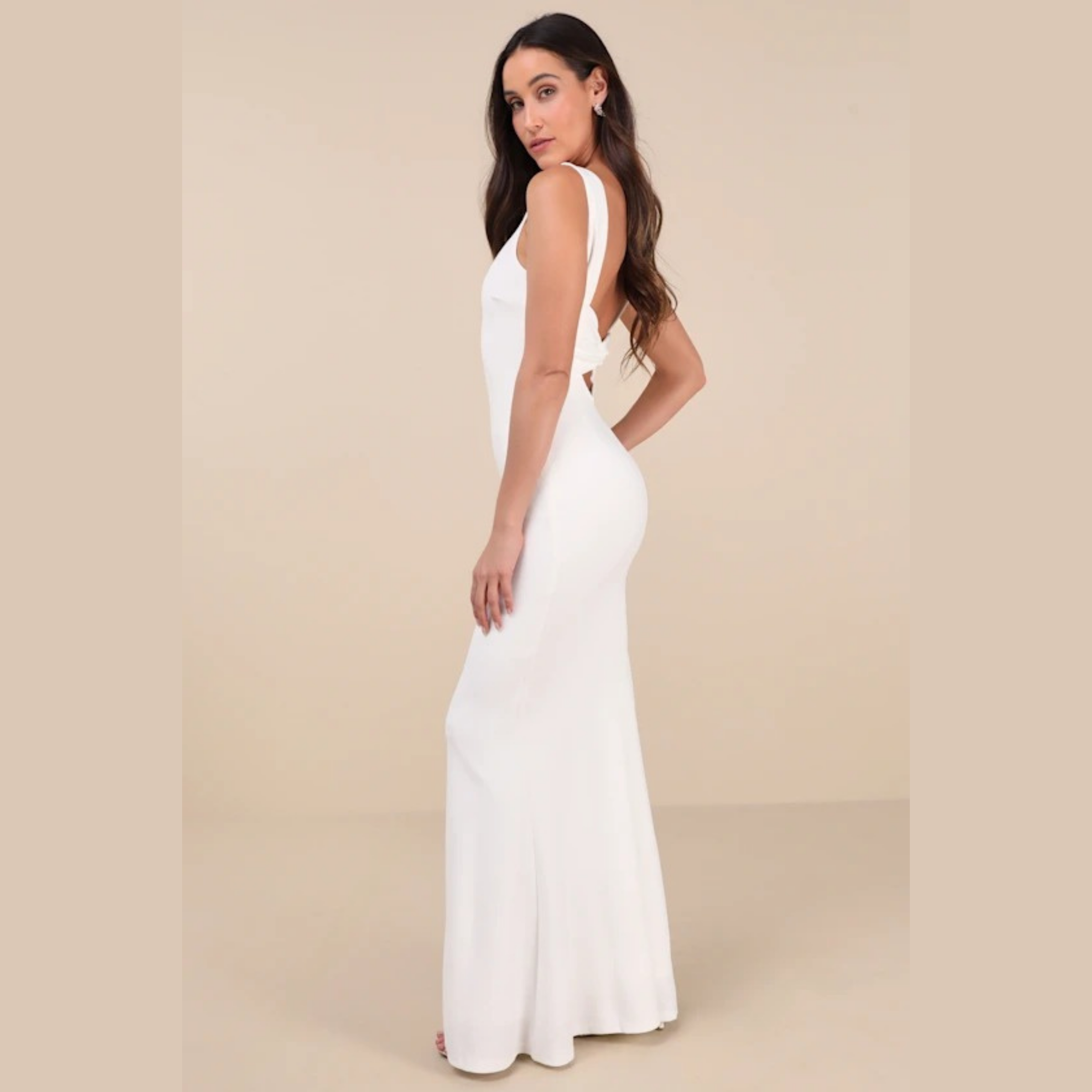 Elegant Maxi Dress with Open Back Formal Style