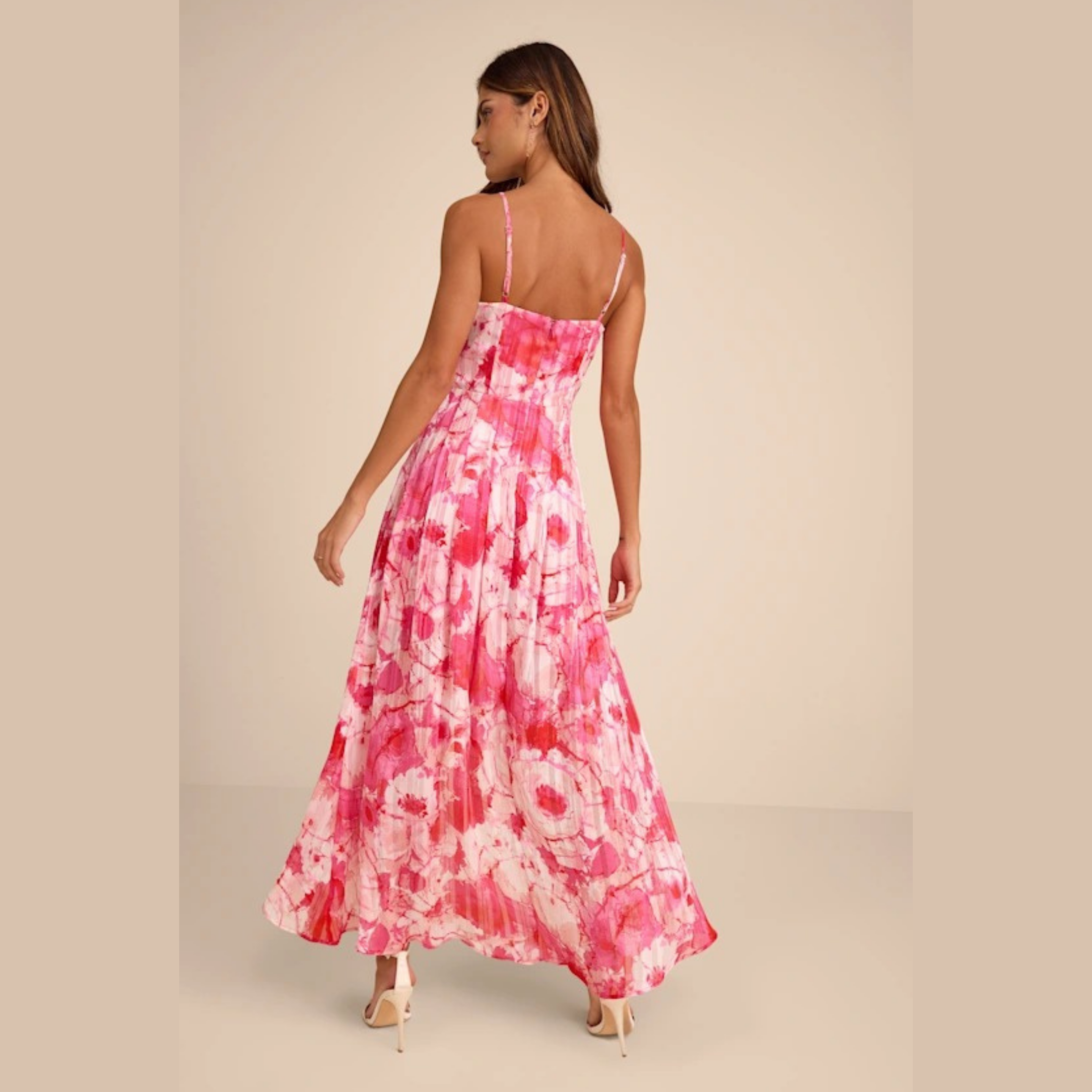 Floral Midi Dress Flowy Romantic Style