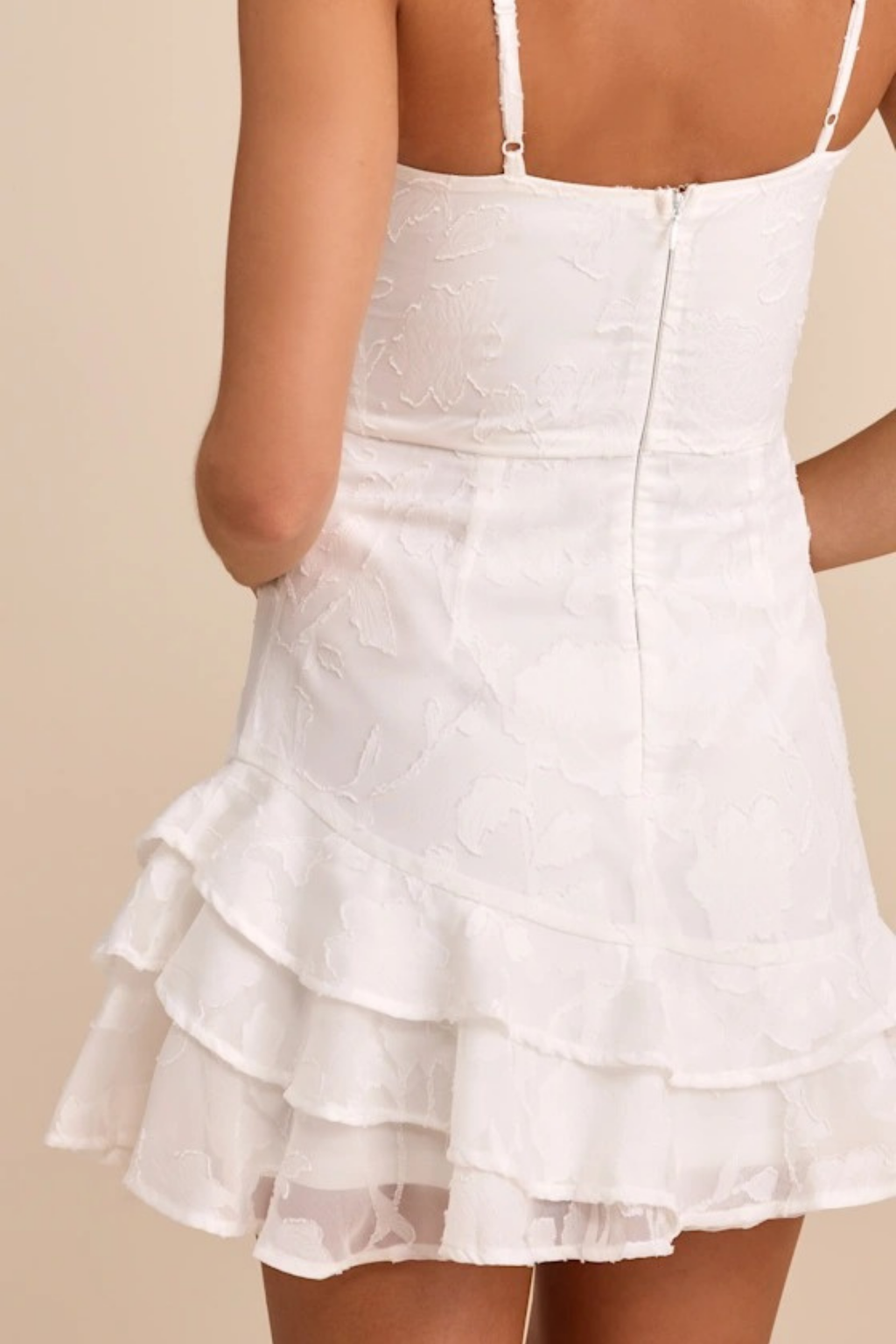 Ruffle Hem Mini Dress Romantic Style