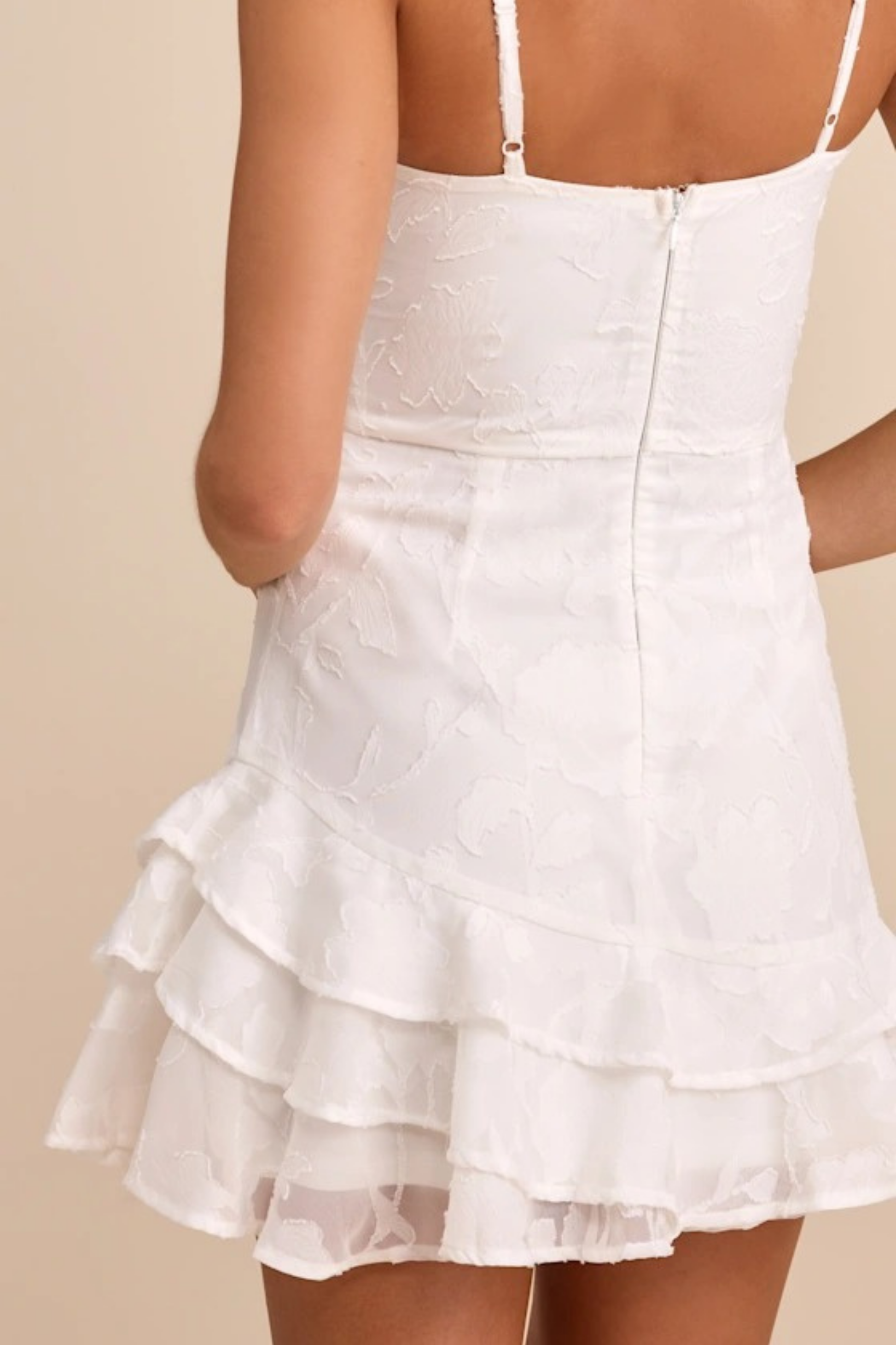 Ruffle Hem Mini Dress Romantic Style