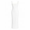 Square Neck Midi Dress with Embellished Straps
