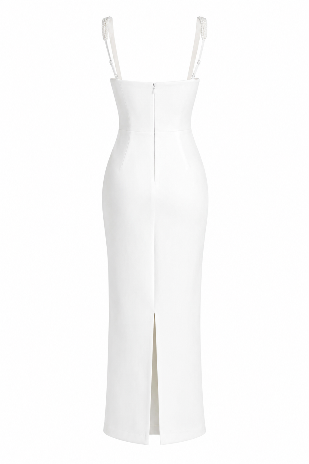 Square Neck Midi Dress with Embellished Straps