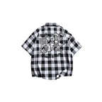 Men’s Black and White Checkered Short Sleeve Shirt